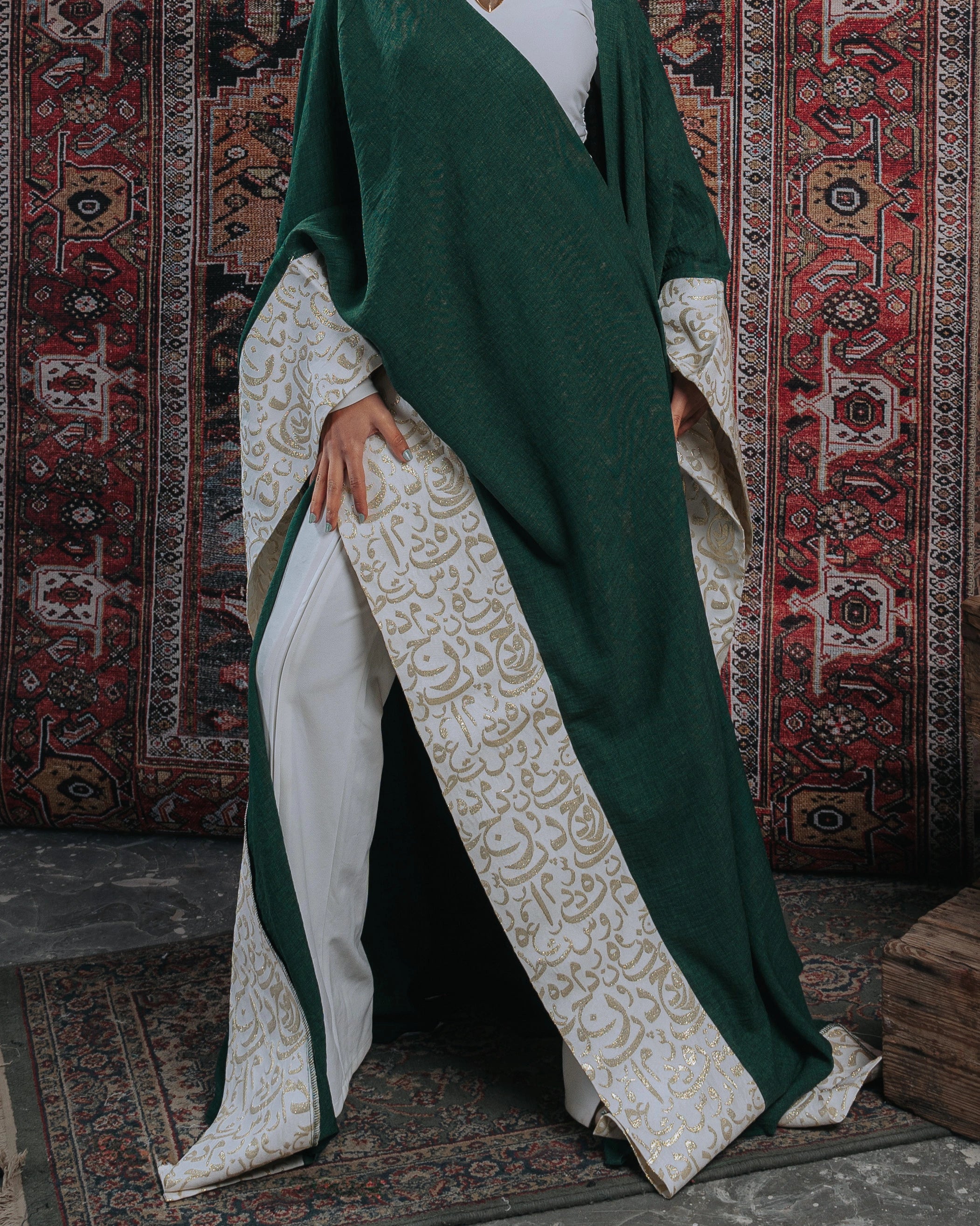 Green scarf kaftan