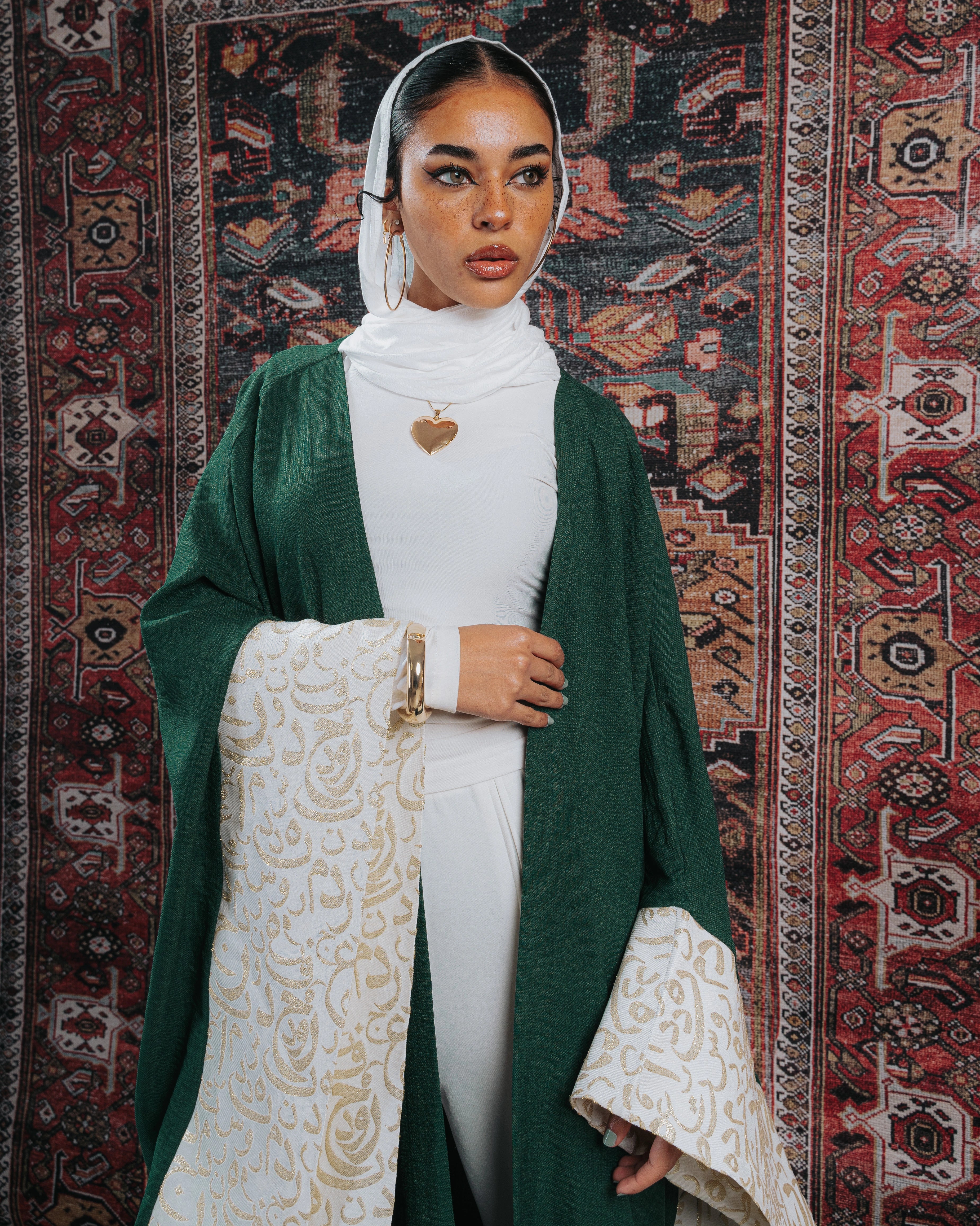 Green scarf kaftan