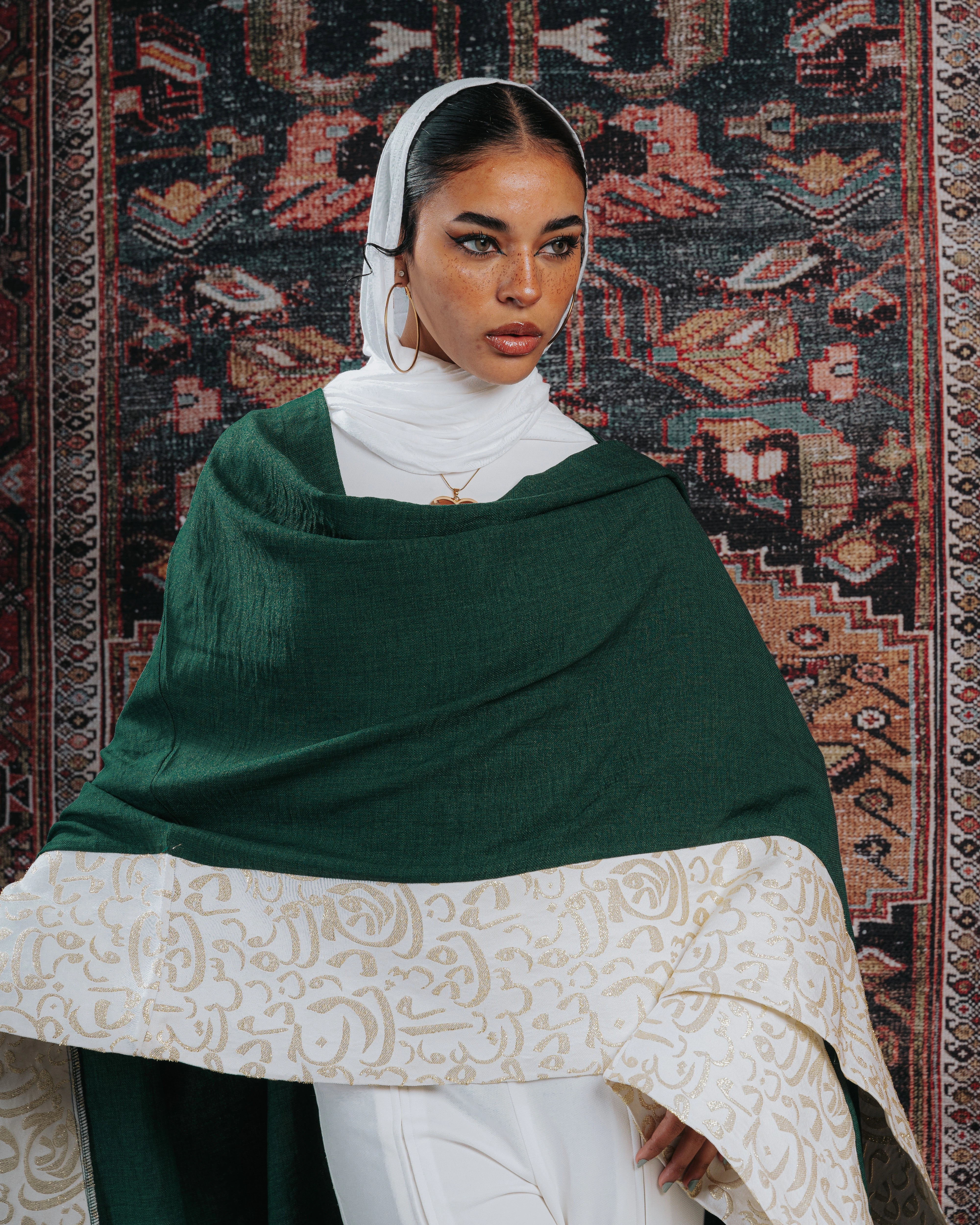 Green scarf kaftan