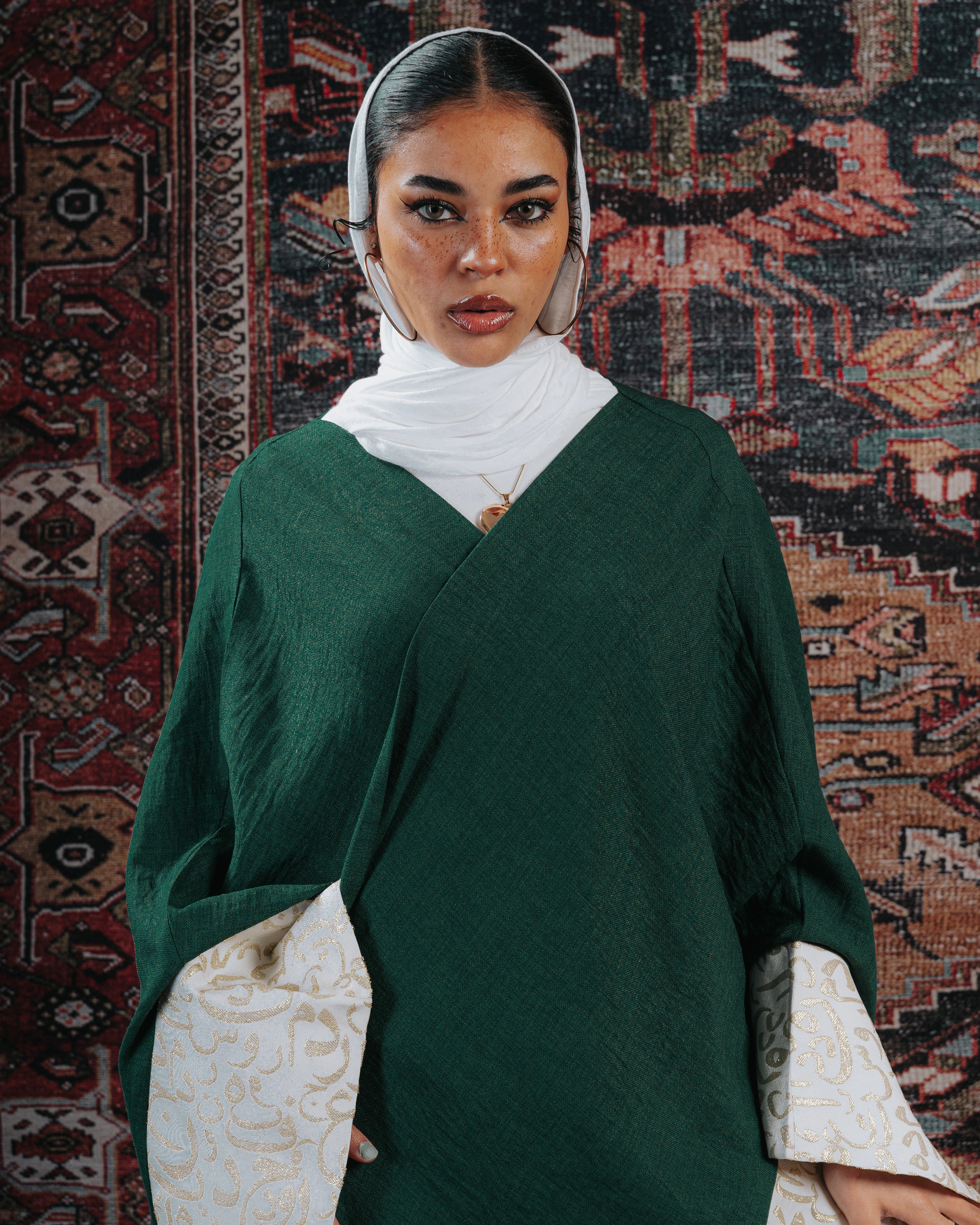 Green scarf kaftan