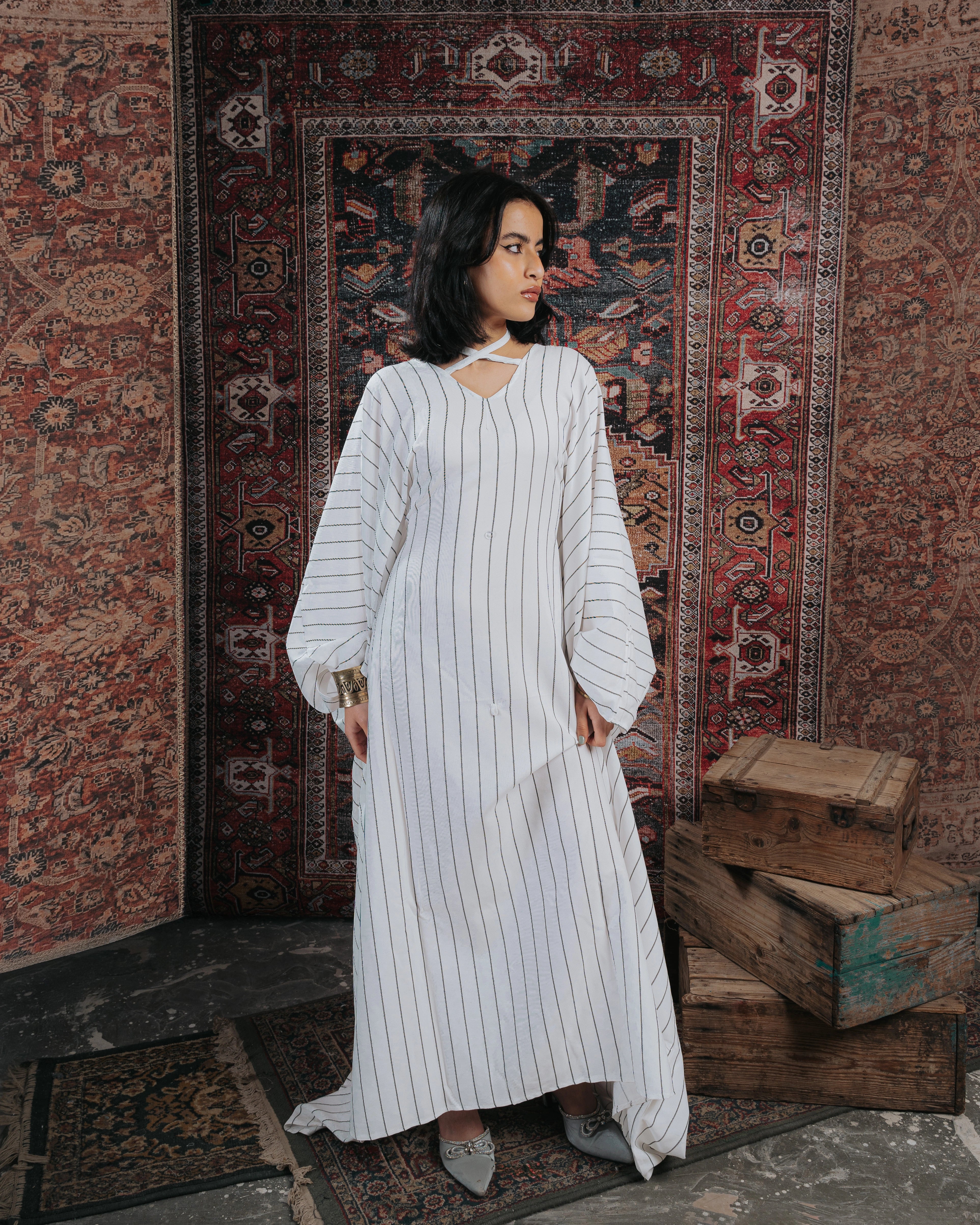 Linen kaftan dress