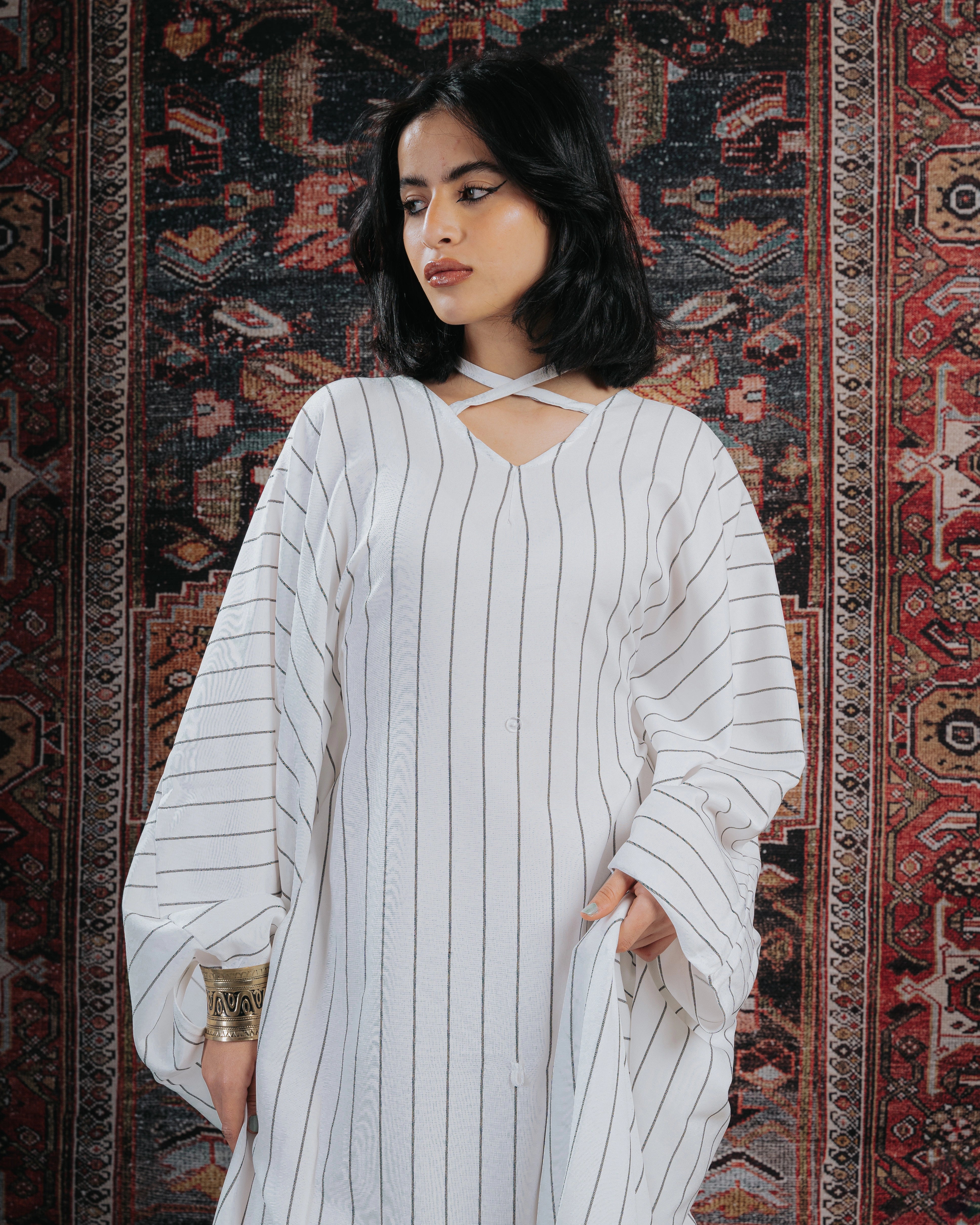 Linen kaftan dress