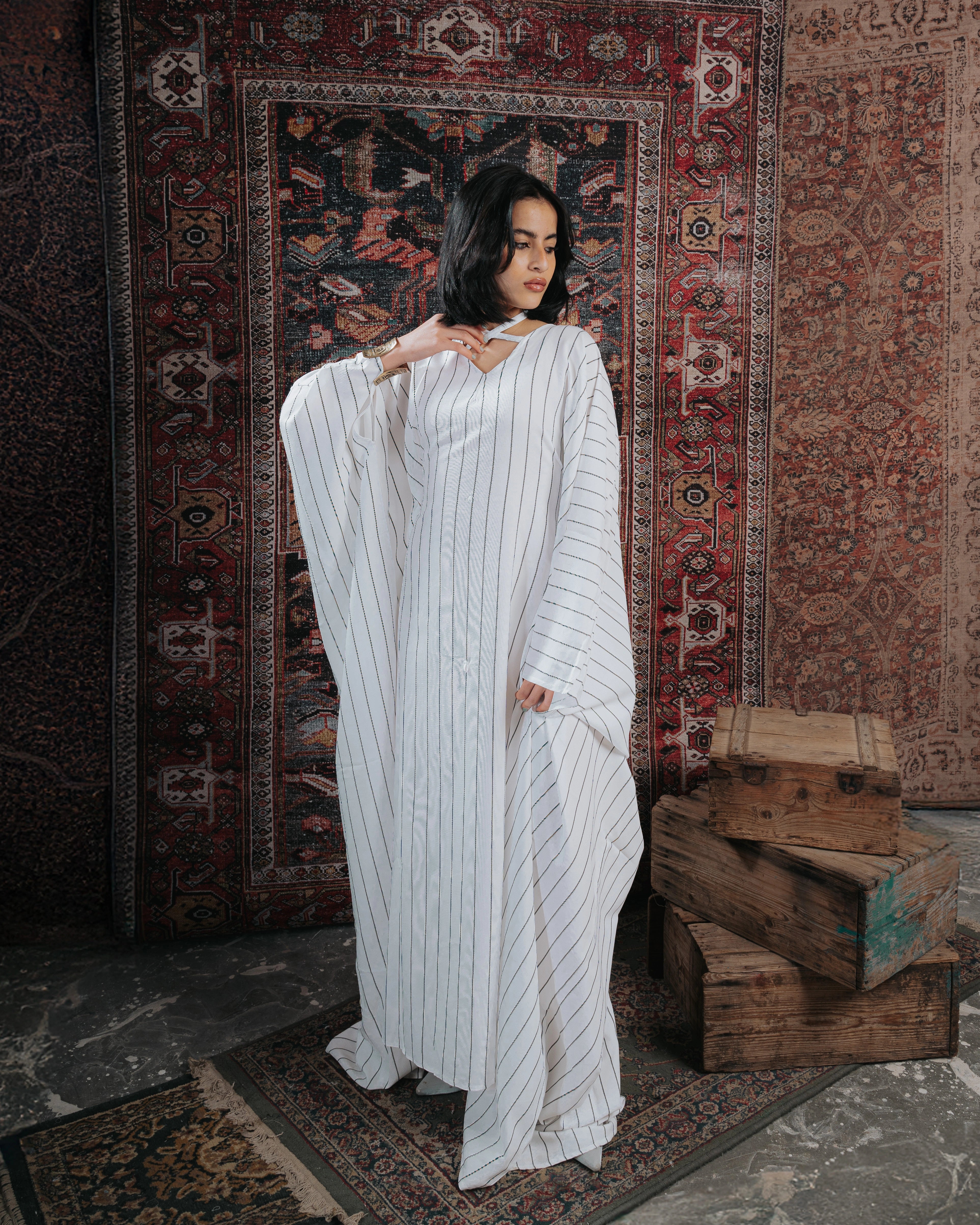 Linen kaftan dress