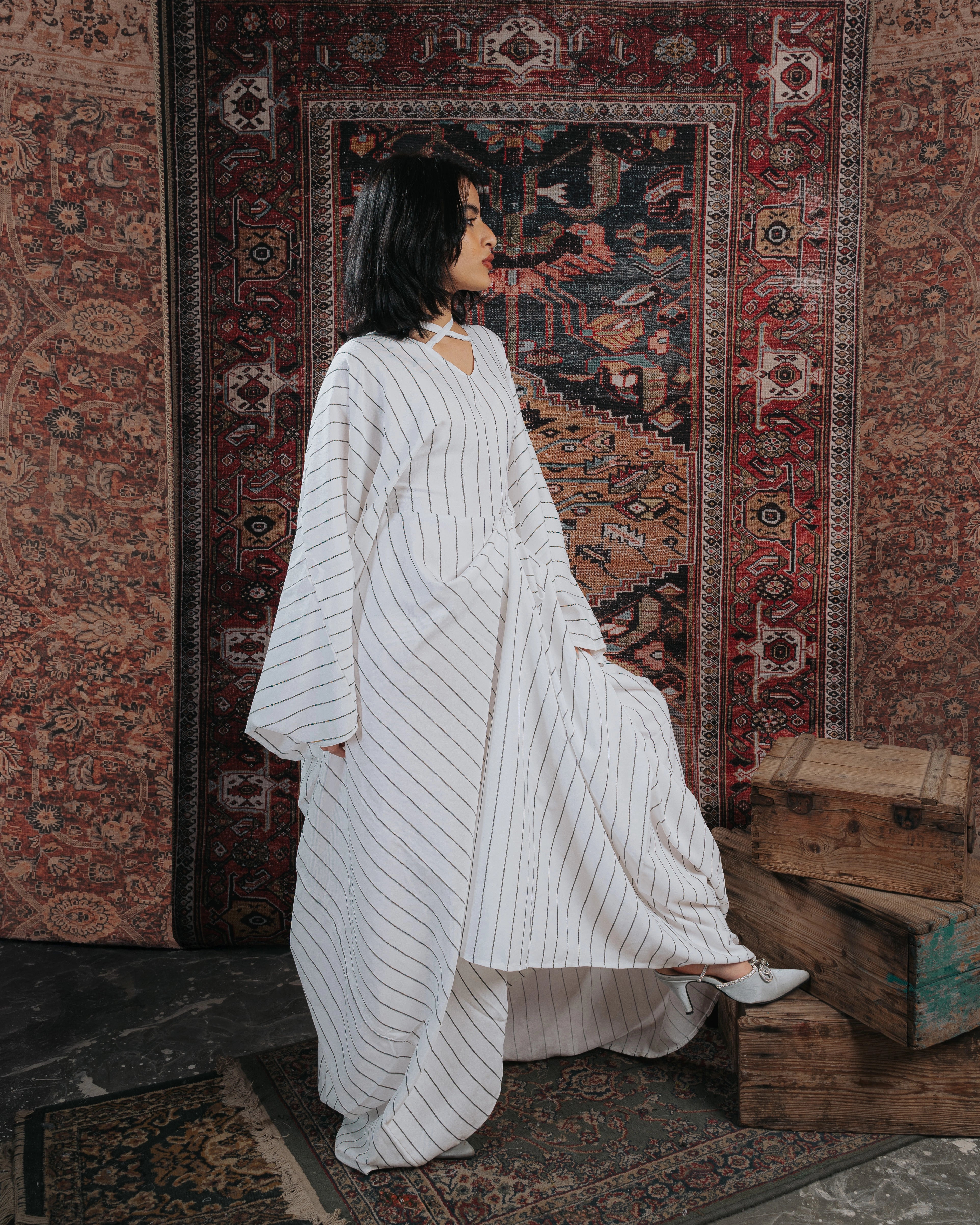 Linen kaftan dress