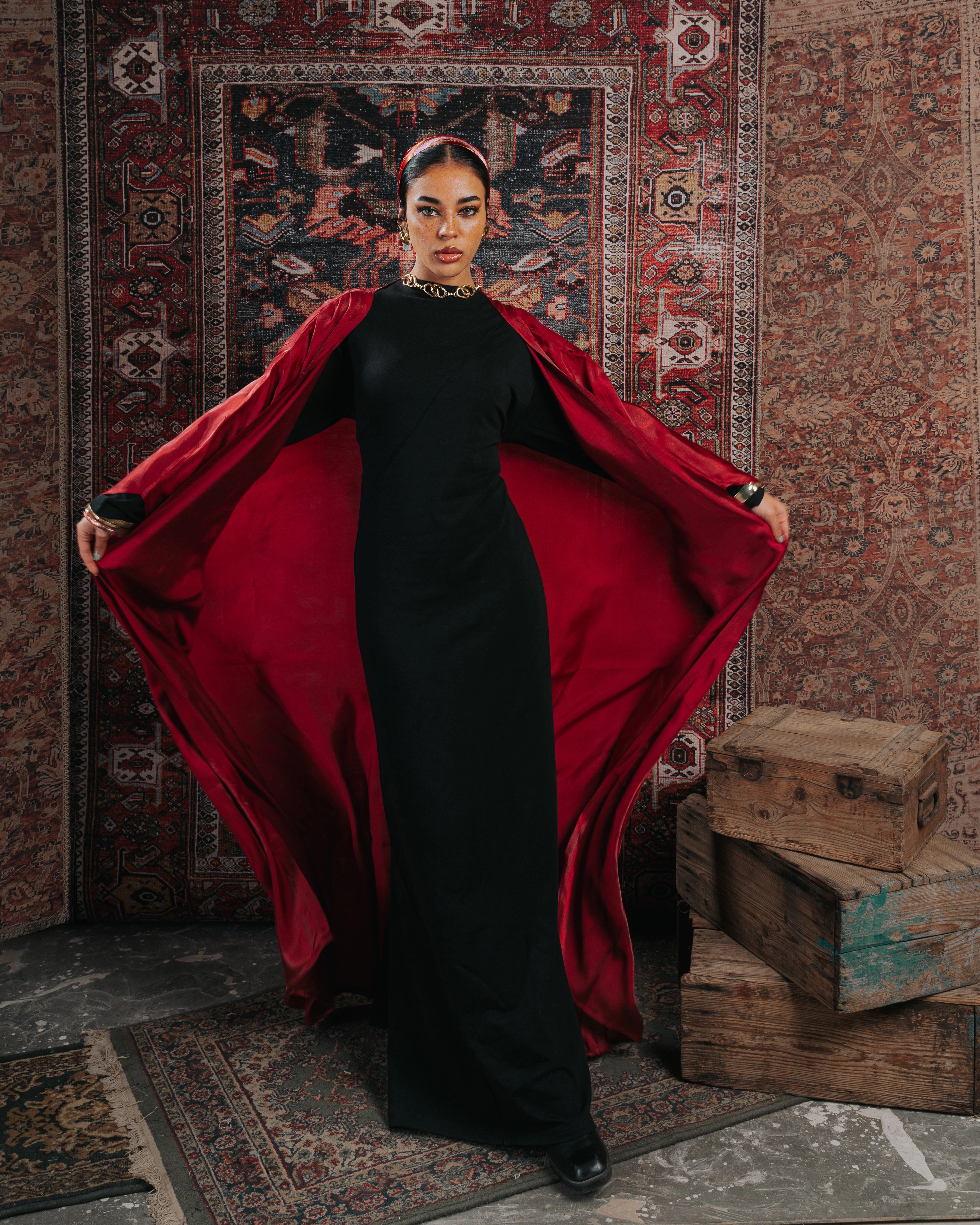 Burgundy shimmer kaftan