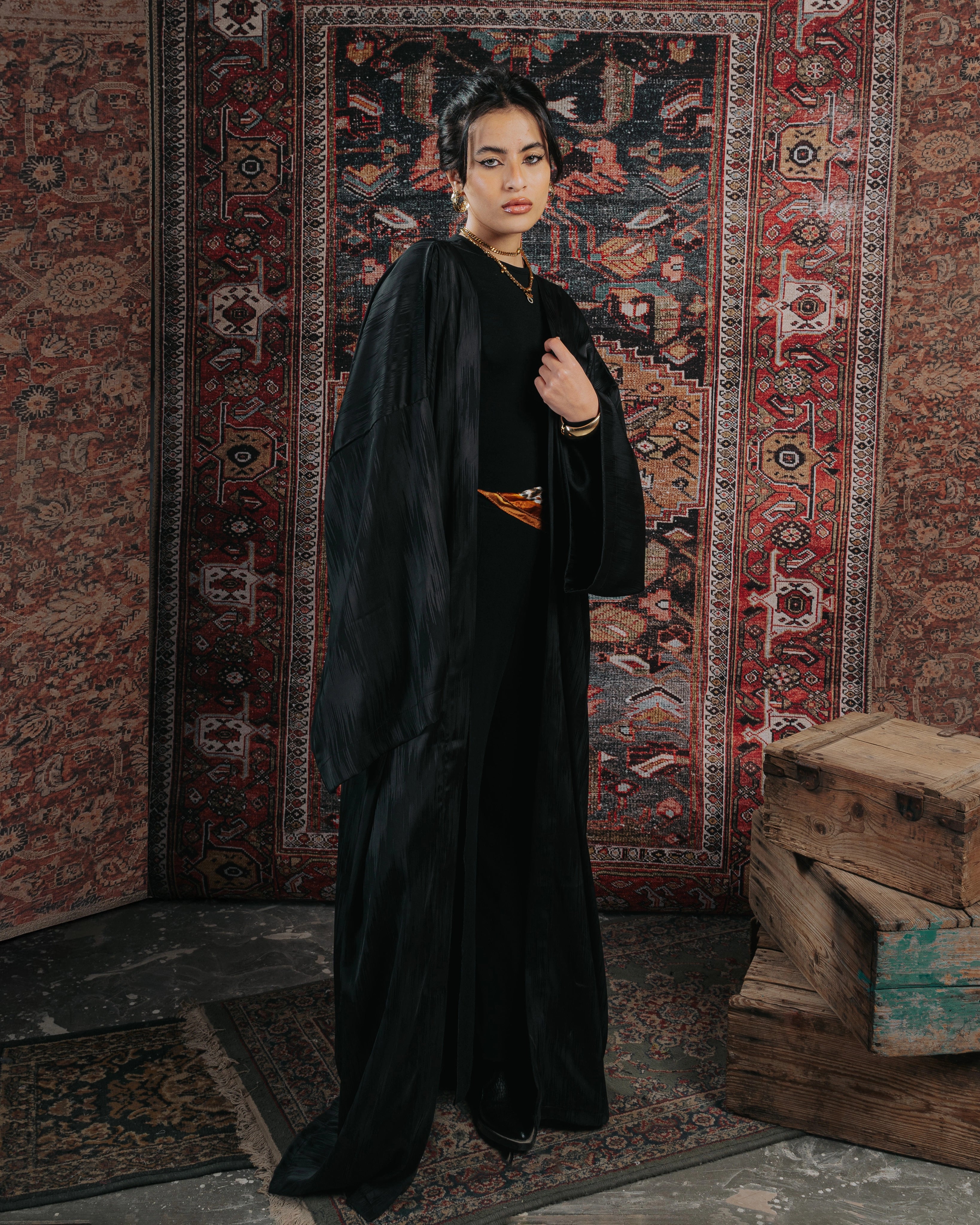 Black Abstract Kaftan