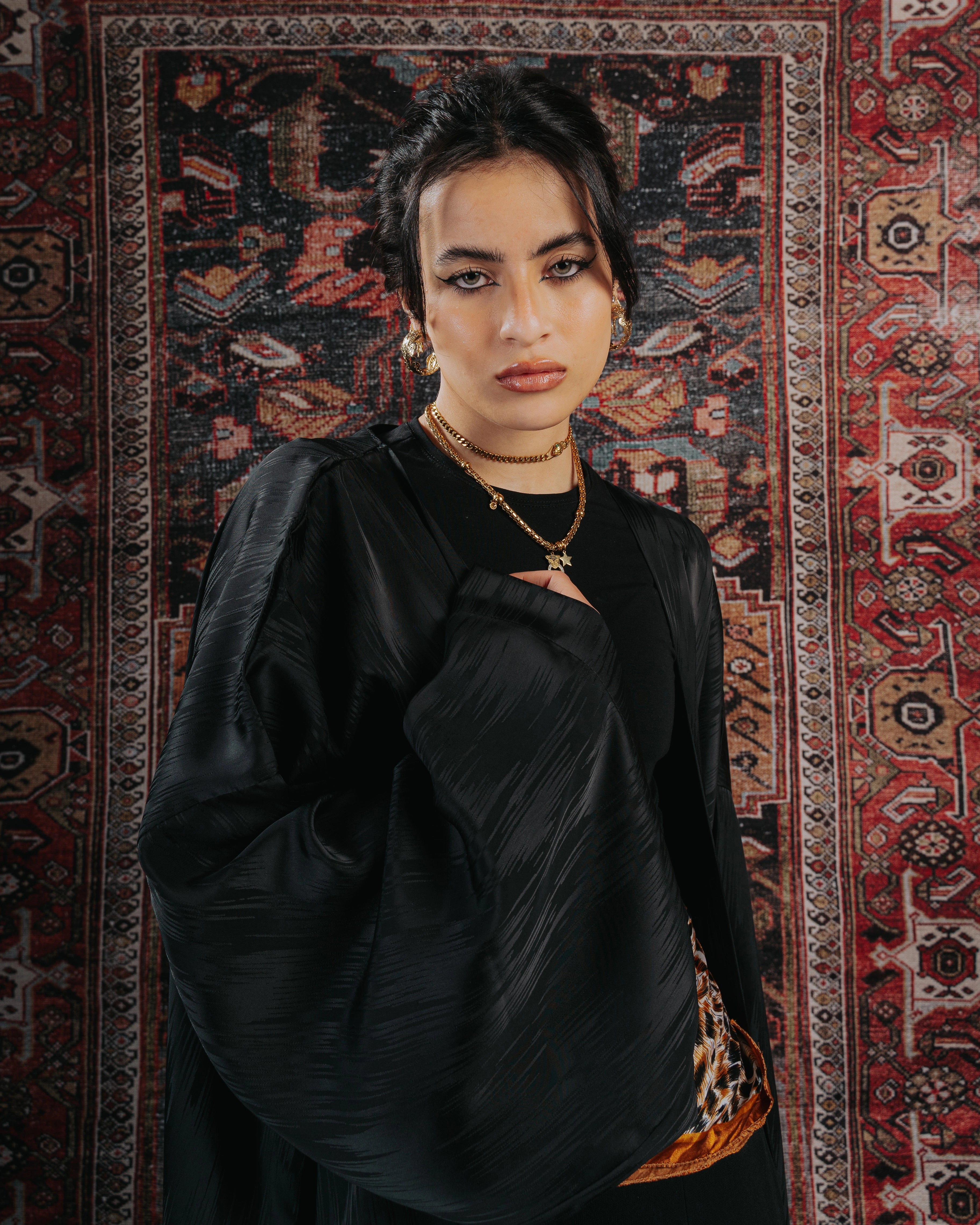 Black Abstract Kaftan